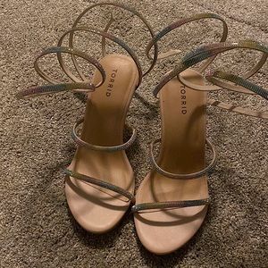 Strappy rainbow heels